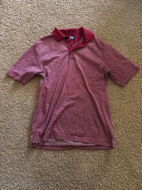 Jos. A. Bank Leadbetter Golf Polo in Deep Red and White